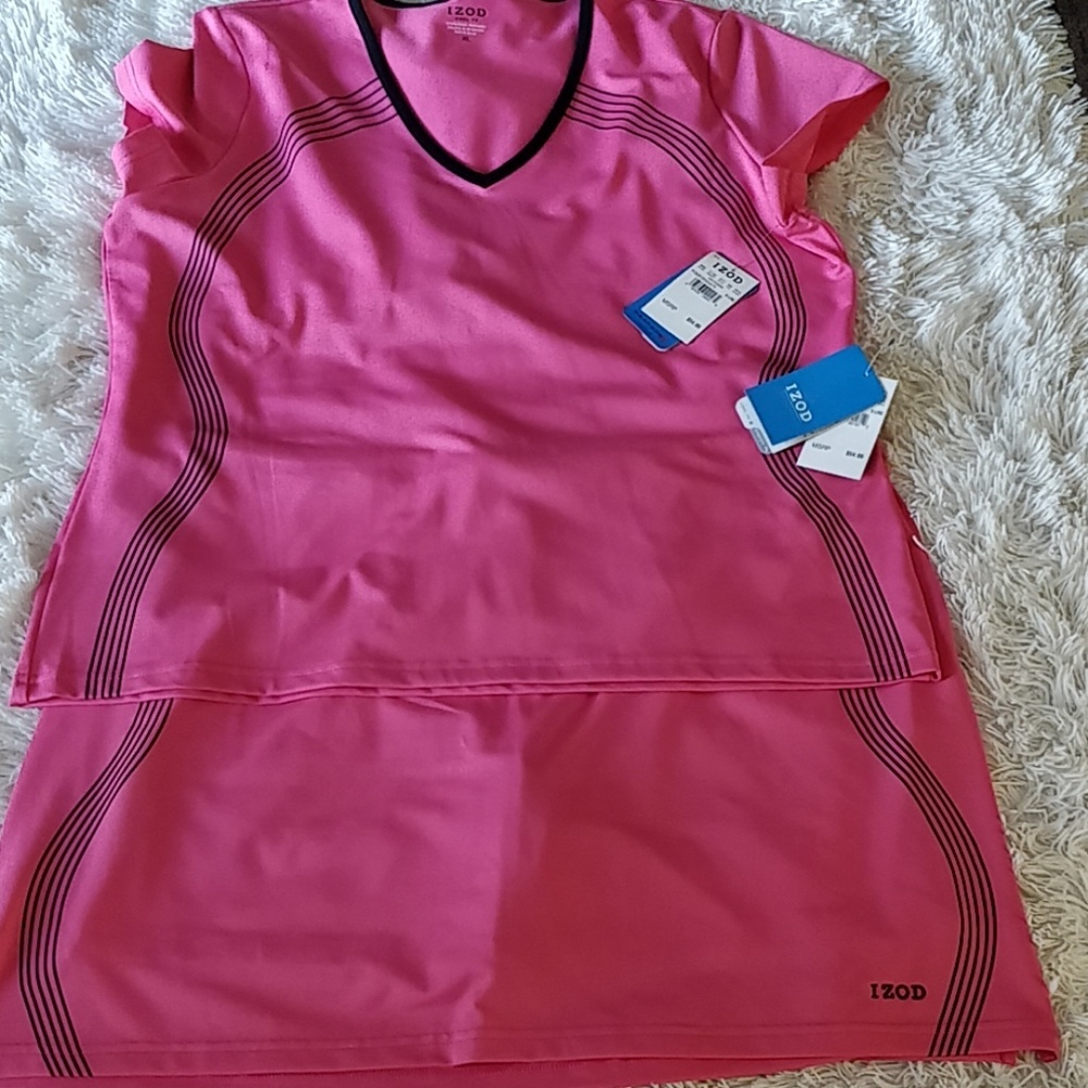 Izod tennis/pickle ball set nwt pink and black XL
